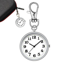 Clip Watch-Key Buckle Rucksack Watch, Stylish Pendant Clock for Travel, Functional Silver Hanging Clock for Friends and Family