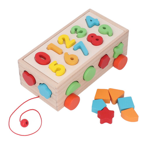 Geometric Shape Blocks Sorting Toy Colorful Wooden 1