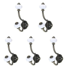 Retro Ceramic Coat Hooks, Pack Of 5 Pal Hooks