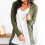 (M,Pink)Women's Long Sleeve Cable Knit Cardigan With Pocket Casual Coat Solid Color 5