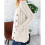 (M,Pink)Women's Long Sleeve Cable Knit Cardigan With Pocket Casual Coat Solid Color 4