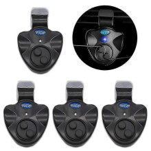 (4) 4pcs Electronic Fishing Bite Alarm with Sound LED Lights Indicator Fish Bite Alarms