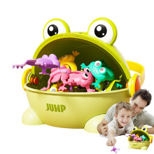 Jumping Frog Toy for Kids, Green Frog Hopping Game, Finger Pressed Action, Includes Storage Bucket, Goody Bag Fillers