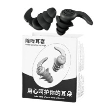 Reusable Silicone Earplugs for Swimming, Sleeping, and Travel - Soft Noise Reduction Ear Protection, Black, 1 Piece