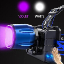 Most Powerful 85000lm T6 Led Uv Headlight Zoomable Sensor Usb Rechargeable Headlamp with Uv Light/white Light Walkbee
