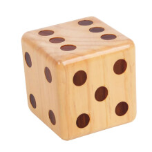 Wooden Dice Set 1 Piece Solid Wood Educational Toy for Home School Bar Pub Random Painted Unpainted