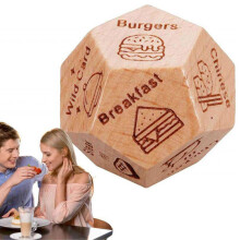 Couples Date Night Dice, Romantic Wooden Valentine's Day Gift for Couples, Fun Decision-Making Game for Partners
