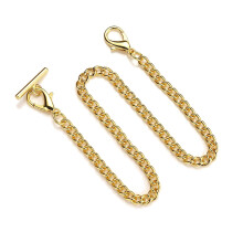Replacement Chain for Pocket Watches, Gold/Silver Colored, Vintage Watch Chain, Alloy, Antique Watch Accessory, 12 Inches