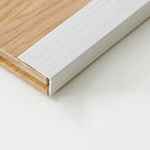 L-Shaped Floor Edge Trim, Wood Grain PVC Stair Step Cover for Door Threshold, 2x1cm/0.78x0.39inch, Durable and Easy to Install