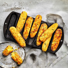 Double-Handled Cast Iron Corn Pan