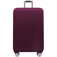 Elastic Travel Suitcase Protective Cover, Dark Purple, Washable Luggage Cover for Medium Suitcases with Zip