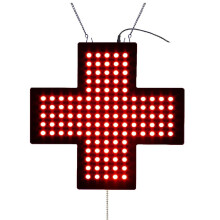 LED Apotheke Sign, 30x30CM LED Neon Cross Sign with Hanging Chain, 3 Modes Red for Collectible Shop Decoration