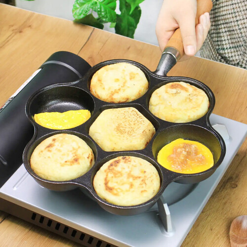 Living And Home Non-stick 6-hole Cast Iron Egg Frying Pan 1