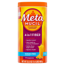 Metamucil Daily Fiber Supplement, Orange Smooth Sugar Free Psyllium...