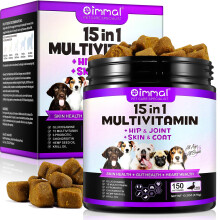 Oimmal Dog Multivitamin Chews, Daily Supplement for Skin, Gut, Heart & Immunity Support, Probiotic Soft Treats for Dogs, Duck Flavour