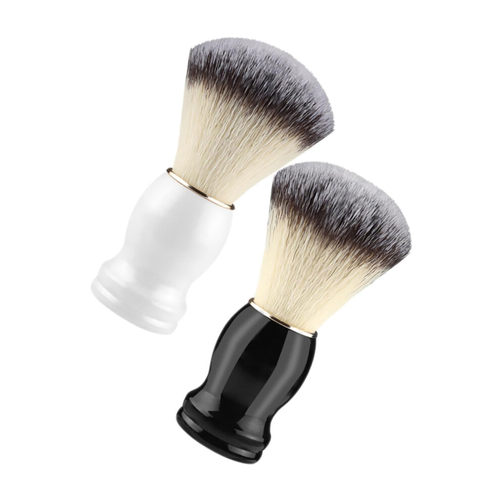 Shaving Brushes for Men Pack of 2 Fibre Wool Hairdressing Accessories Mustache and Beard Grooming Tools