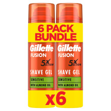 Gillette Fusion Shave Gel for Men Almond Oil, For Sensitive Skin, 5...