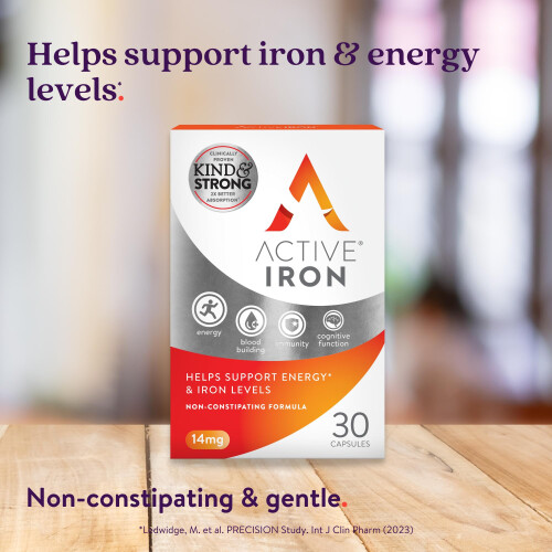 Active Iron Supplement 14 mg, Non Constipating, Fights Tiredness &... 1
