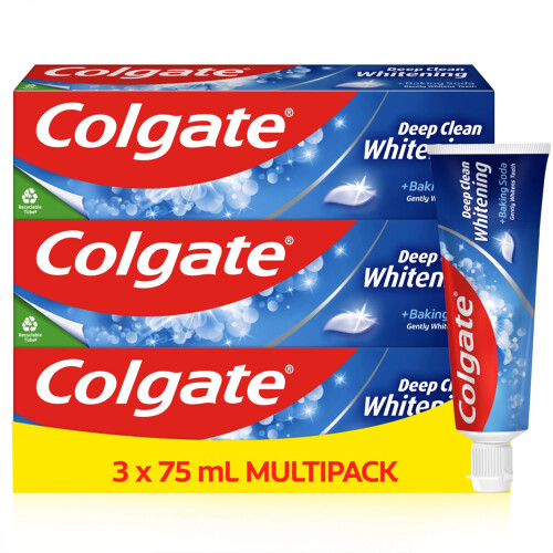 Colgate Colgate Deep Clean Whitening Toothpaste, 3 x 75 ml - Fights Cavitie...