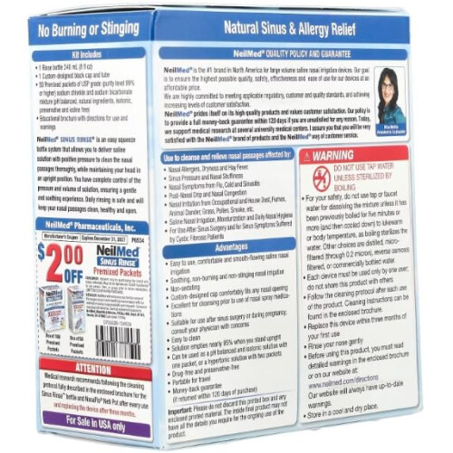 NeilMed Sinus Rinse Original Kit, Squeeze Bottle + 60 Sachets 2