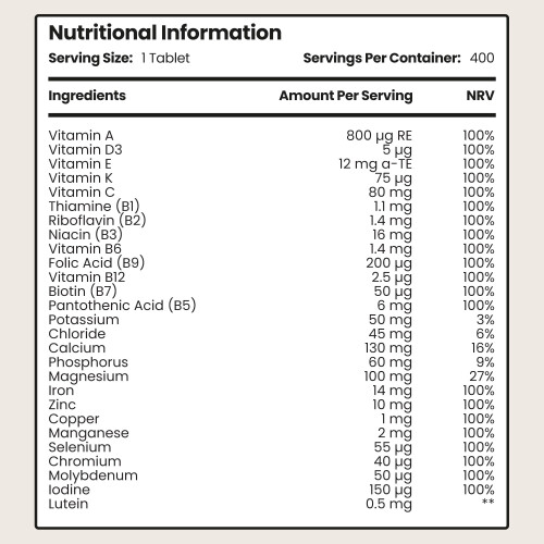 High Strength Multivitamins Iron & Minerals | 400 Vegan Multivitami... 2