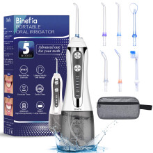 Water Flosser for Teeth Cordless 5 Modes, Binefia 360 Rotation Ora...