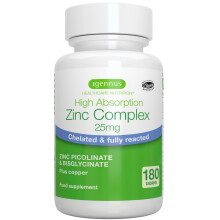Igennus Clean Chelated Zinc Picolinate & Bisglycinate Complex 25mg...
