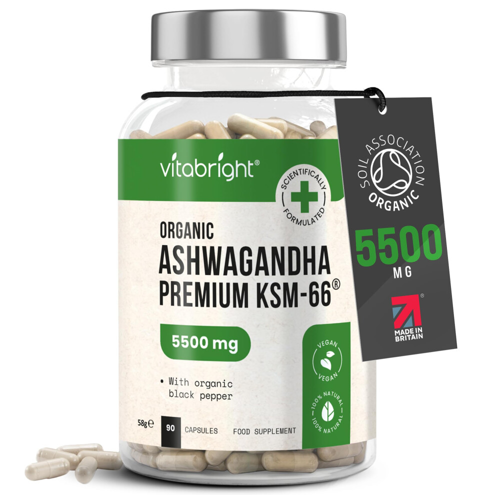 Vitabright Ashwagandha Ksm 66 Root Extract Capsules | 3 Month Supply | 5500Mg...
