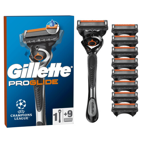 Gillette ProGlide Razor for Men, 1 Gillette Razor, 9 Razor Blade Re...