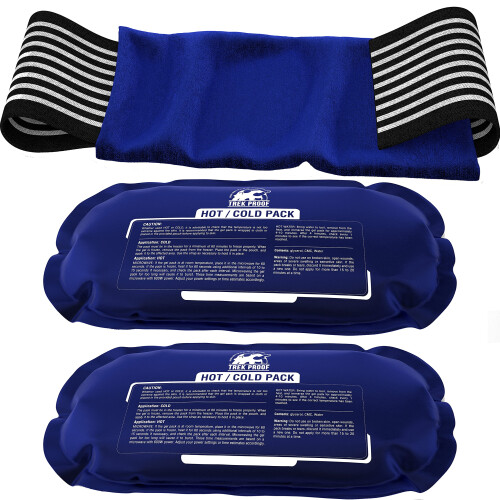 Trekproof Ice Pack (3-Piece Set) Reusable Hot and Cold Therapy Gel...