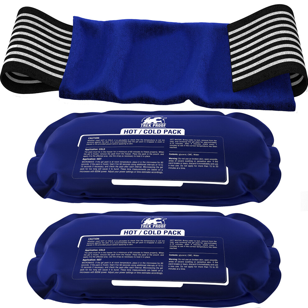 Trekproof Ice Pack (3-Piece Set) Reusable Hot And Cold Therapy Gel...