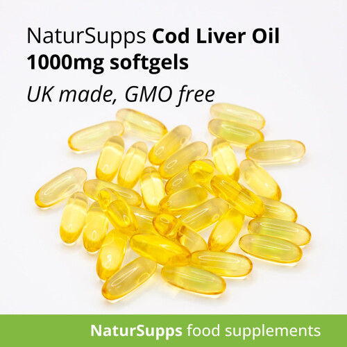 Cod Liver Oil Capsules High Strength 1000mg, 365 Omega 3 Softgels,... 2