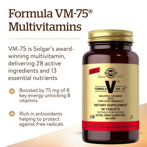 Solgar Solgar Formula VM-75 - Vitamins B, C & E - Calcium - Folic Acid - R... 2
