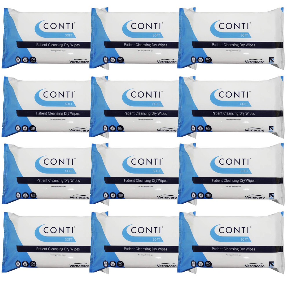 Vernacare Conti Soft - Patient Cleansing Dry Wipes, Everyday Cleaning, Ideal...