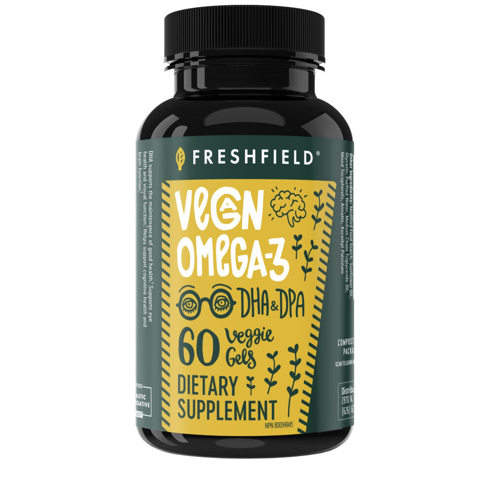 Freshfield Naturals Freshfield Vegan Omega 3 Dha & Dpa Supplement: Premium Algae Oil, 2...