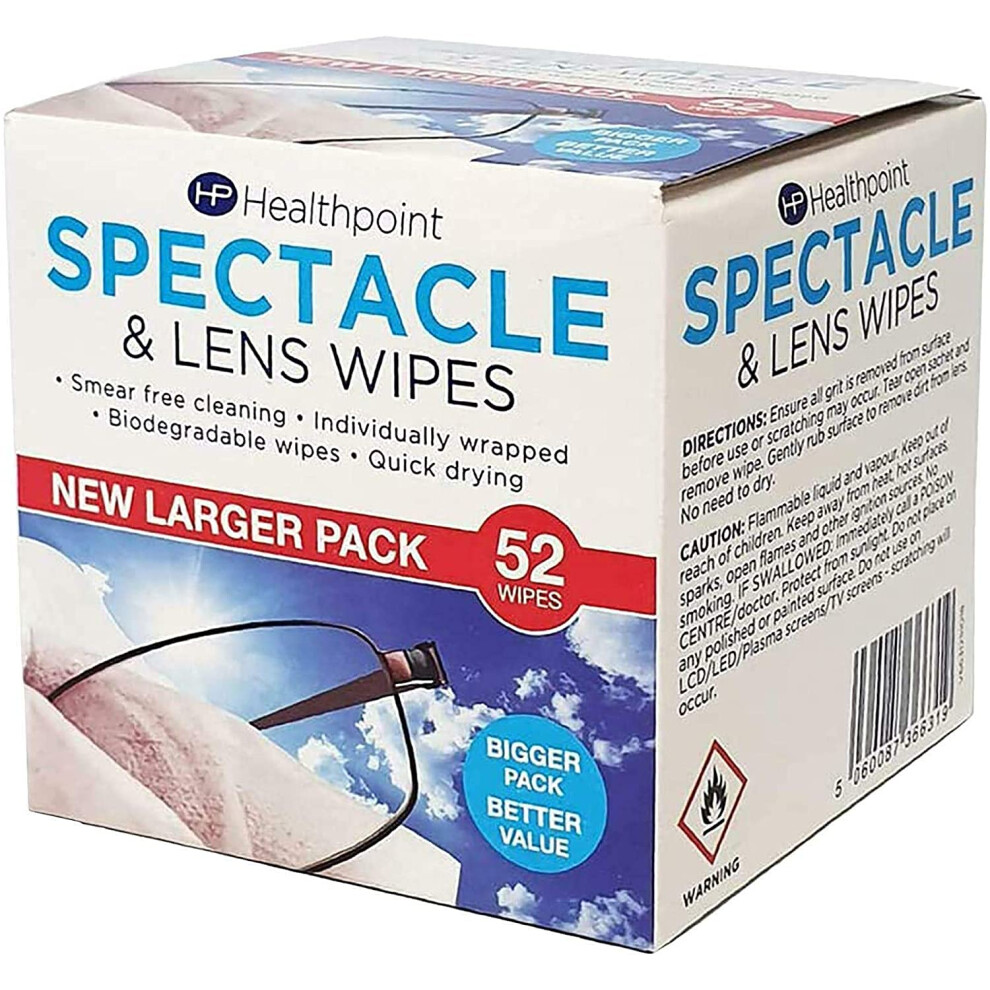 Healthpoint Optical Device Cleaner - 520 Individually Wrapped Wipes...