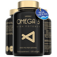 Fish Oil Omega 3 Capsules High Strength - 3000mg Triple Potency - E...