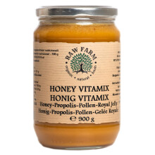 900 g Raw Honey VitaMix Royal Jelly, Bee Pollen & Propolis, Single-...