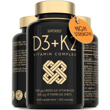 Vitamin D3 K2 Capsules - High Strength Vitamin D Tablets - 4000 IU...