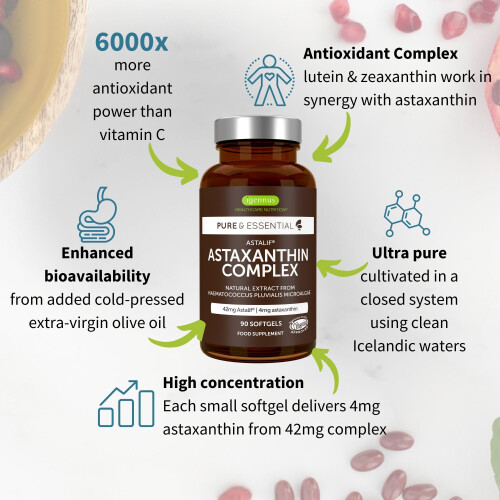 Igennus Astaxanthin Complex, 42mg Microalgae Complex Oil Providing... 1