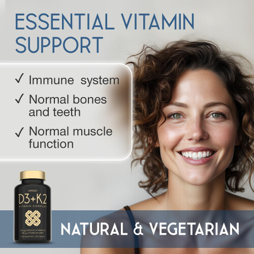 Vitamin D3 K2 Capsules - High Strength Vitamin D Tablets - 4000 IU... 1