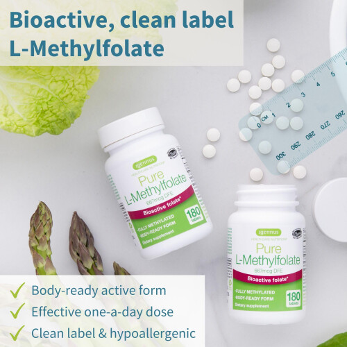 Igennus Clean Methyl Folate 400 mcg, 180 Tablets, Methylated Form o... 1