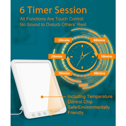 SAD Lamp - 15000 Lux Light Therapy 3 Color Temperature, 6 Timer, Me... 2