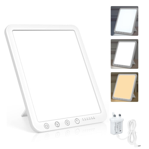 SAD Lamp - 15000 Lux Light Therapy 3 Color Temperature, 6 Timer, Me...
