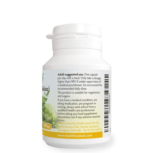 Folate (L-Methylfolate) 1000μg x 90 Capsules, 5-MTHF Active Form of... 2