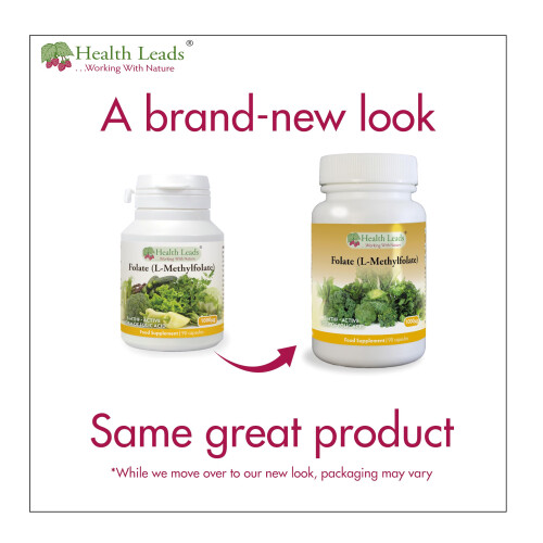 Folate (L-Methylfolate) 1000μg x 90 Capsules, 5-MTHF Active Form of... 1
