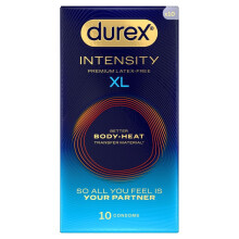 Durex Intensity Condoms, 10s, XL Fit, Better Body Heat Transfer, La...