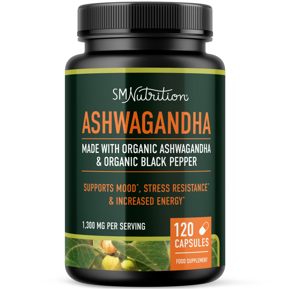 Smnutrition Black Ashwagandha 1300Mg | Ashwagandha Root Powder & Pepper Extract...
