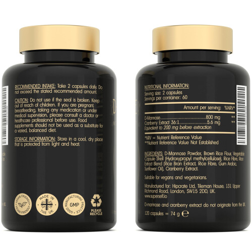 D-Mannose Cranberry Capsules - 1000mg D Mannose & Cranberry Extract... 2