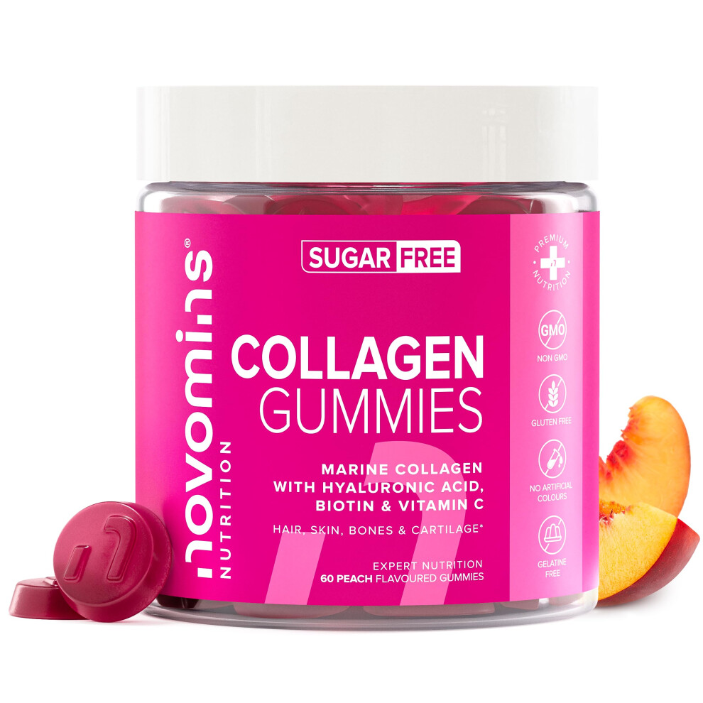 Novomins Collagen Gummies - Sugar Free - Hyaluronic Acid, Vitamin C & Biotin...
